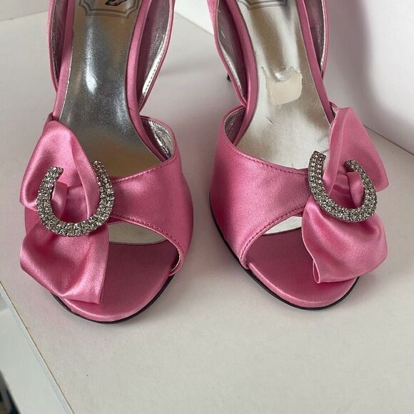 Jinny Kim Pink Satin D'Orsay Pumps 39.5 - Picture 4 of 16